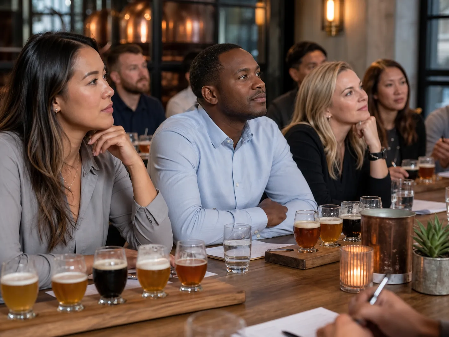 Gemeinsames Biertasting im Rahmen eines Firmenevents